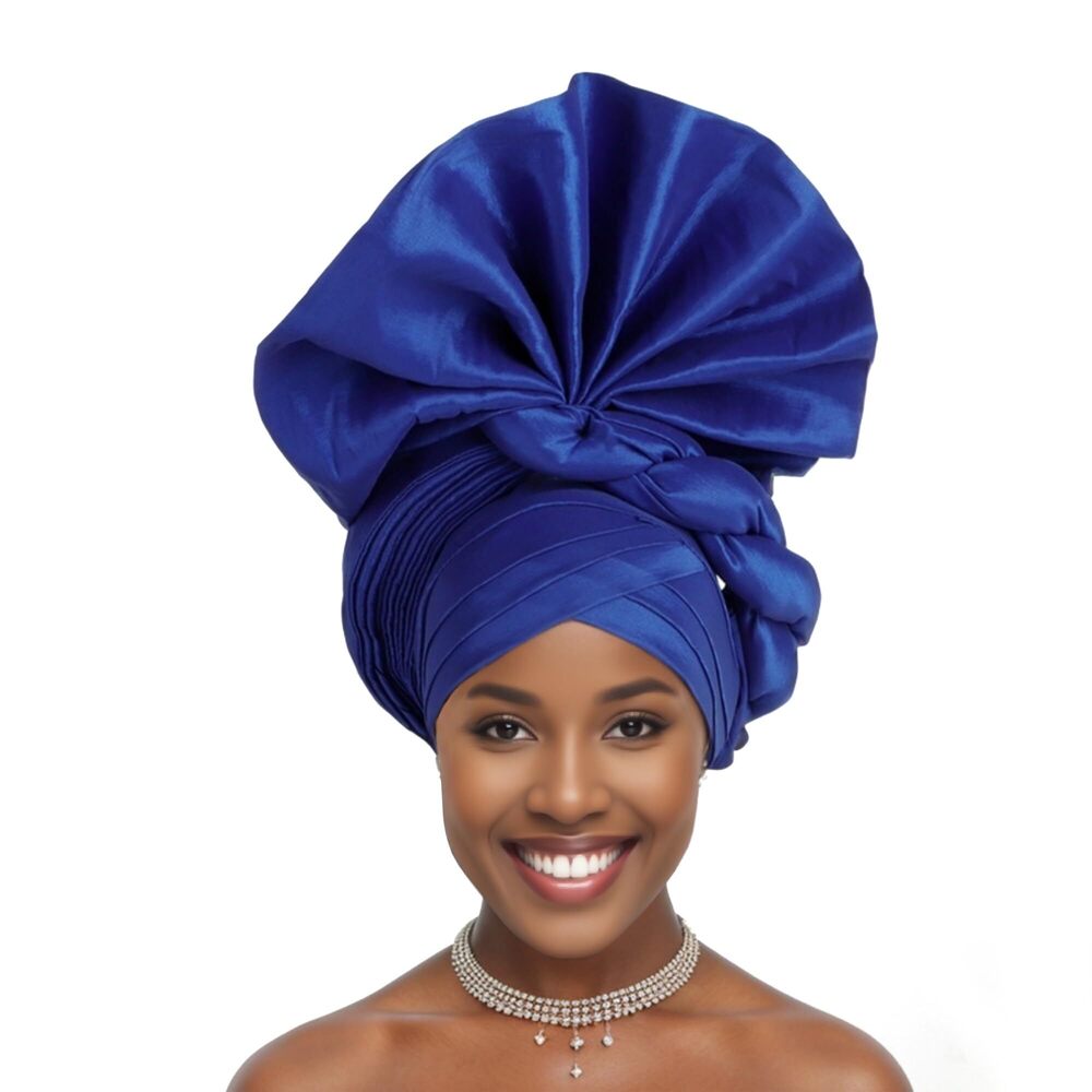 1700 African Headwrap – Automatic Gele Pre-Tied Headscarf, Ready-to-Wear